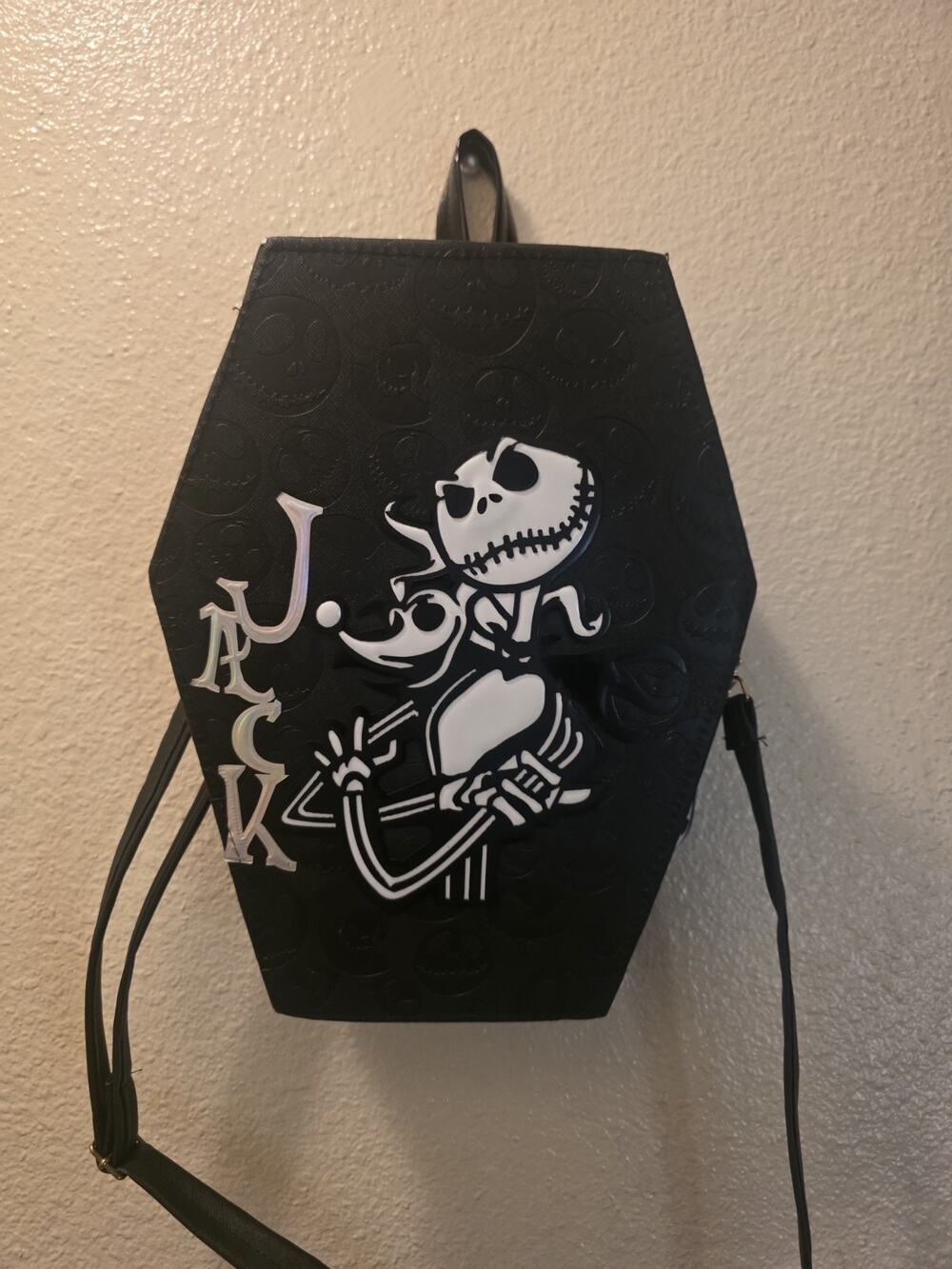 NEW Jack Skellington Inspired Coffin Backpack Black Gothic Halloween Bag
